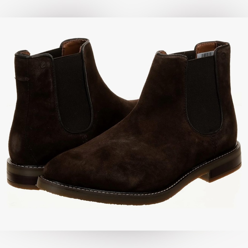 CLARKS Suede Chelsea Jaxen Ankle Boots 9M